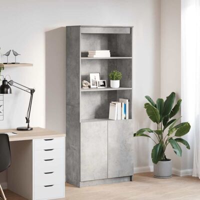 Aparador Alto Madera De Ingeniería Gris Hormigón 70x35x180 Cm Vidaxl Aparador Alto Madera De Ingeniería Gris Hormigón 70x35x180 Cm Vidaxl