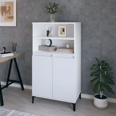Aparador Alto Madera Contrachapada Blanco 60x36x110 Cm Vidaxl Aparador Alto Madera Contrachapada Blanco 60x36x110 Cm Vidaxl