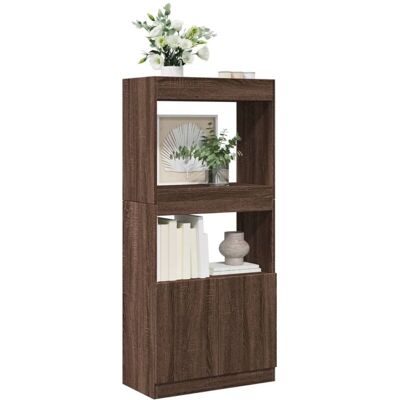Vidaxl - Aparador De Madera De Ingeniería Marrón Roble 63x33x140 Cm Vidaxl - Aparador De Madera De Ingeniería Marrón Roble 63x33x140 Cm