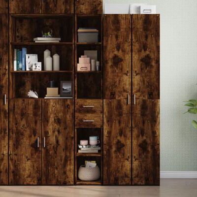 Vidaxl - Aparador De Madera De Ingeniería Roble Ahumado 30x42,5x185 Cm Vidaxl - Aparador De Madera De Ingeniería Roble Ahumado 30x42,5x185 Cm