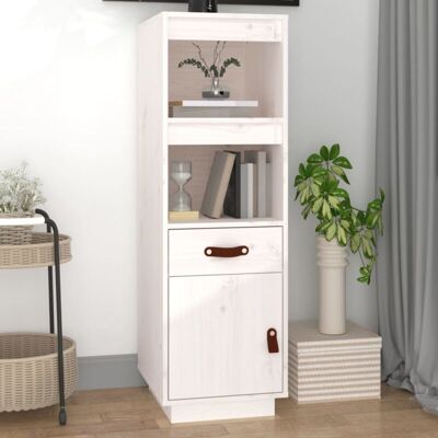 Vidaxl - Aparador Alto Madera Maciza De Pino Blanco 34x40x108,5 Cm Vidaxl - Aparador Alto Madera Maciza De Pino Blanco 34x40x108,5 Cm