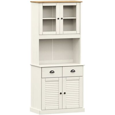 Vidaxl - Aparador Alto Vigo Madera Maciza De Pino Blanco 78x40x175 Cm Vidaxl - Aparador Alto Vigo Madera Maciza De Pino Blanco 78x40x175 Cm