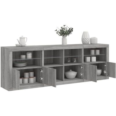 Aparador gris Sonoma con luces LED - Sideboard Aparador gris Sonoma con luces LED - Sideboard
