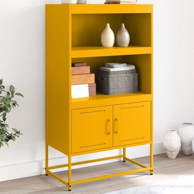 Aparador De Acero Amarillo Mostaza 68,5x38,5x123,5 Cm Vidaxl Aparador De Acero Amarillo Mostaza 68,5x38,5x123,5 Cm Vidaxl
