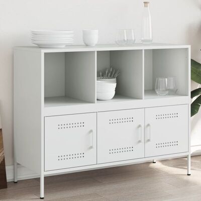 Aparador Acero Blanco 100,5x39x79 Cm Vidaxl Aparador Acero Blanco 100,5x39x79 Cm Vidaxl