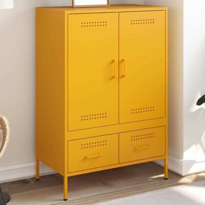 Vidaxl - Aparador Acero Amarillo Mostaza 68x39x101,5 Cm Vidaxl - Aparador Acero Amarillo Mostaza 68x39x101,5 Cm