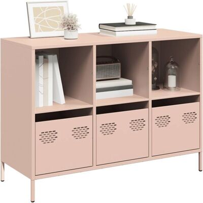 Vidaxl - Aparador De Acero Laminado En Frío Rosa 101,5x39x73,5 Cm Vidaxl - Aparador De Acero Laminado En Frío Rosa 101,5x39x73,5 Cm