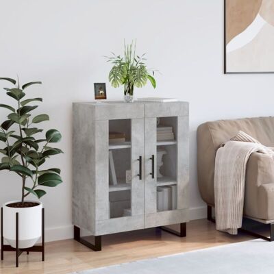 Vidaxl - Aparador De Madera De Ingeniería Gris Hormigón 69,5x34x90 Cm Vidaxl - Aparador De Madera De Ingeniería Gris Hormigón 69,5x34x90 Cm