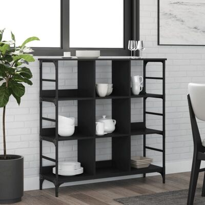 Aparador De Madera De Ingeniería Negro 102x32x103,5 Cm Vidaxl Aparador De Madera De Ingeniería Negro 102x32x103,5 Cm Vidaxl