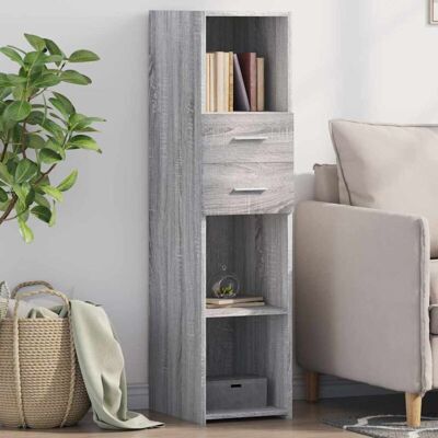 Vidaxl - Aparador Alto Madera De Ingeniería Gris Sonoma 30x42,5x124 Cm Vidaxl - Aparador Alto Madera De Ingeniería Gris Sonoma 30x42,5x124 Cm