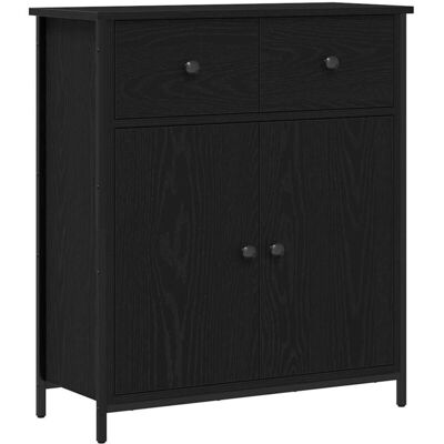 Aparador de Roble Negro VidaXL - Mueble de Almacenamiento Moderno Aparador de Roble Negro VidaXL - Mueble de Almacenamiento Moderno