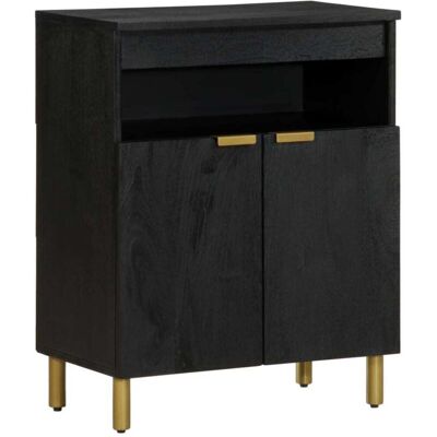 Aparador negro de madera de ingeniería 60x33x75 cm vidaXL - Aparador Aparador negro de madera de ingeniería 60x33x75 cm vidaXL - Aparador