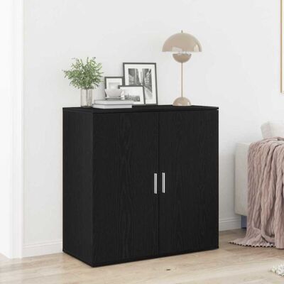 Vidaxl - Bufé de Roble Negro 79x38x80 cm Madera Sólida Vidaxl - Bufé de Roble Negro 79x38x80 cm Madera Sólida