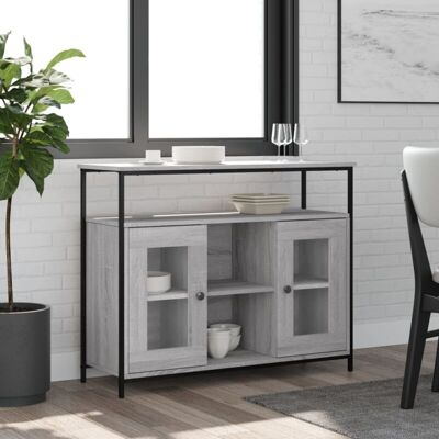 Aparador De Madera De Ingeniería Gris Sonoma 100x35x80 Cm Vidaxl Aparador De Madera De Ingeniería Gris Sonoma 100x35x80 Cm Vidaxl