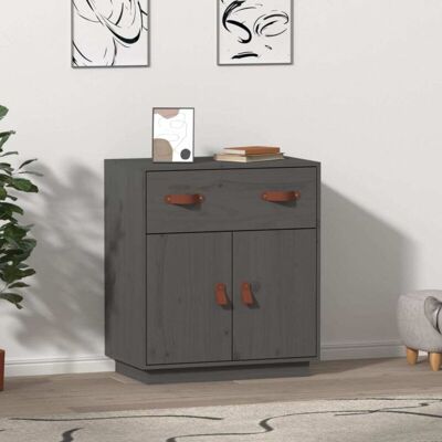 Aparador De Madera Maciza De Pino Gris 65,5x40x75 Cm Vidaxl Aparador De Madera Maciza De Pino Gris 65,5x40x75 Cm Vidaxl