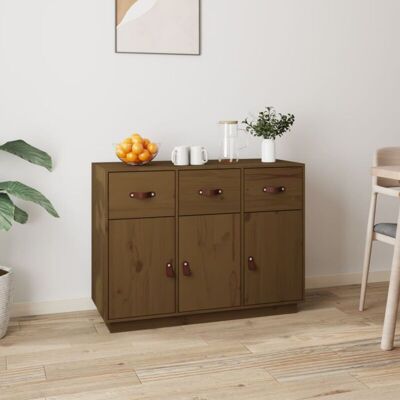 Vidaxl - Aparador De Madera Maciza De Pino Marrón Miel 100x40x75 Cm Vidaxl - Aparador De Madera Maciza De Pino Marrón Miel 100x40x75 Cm