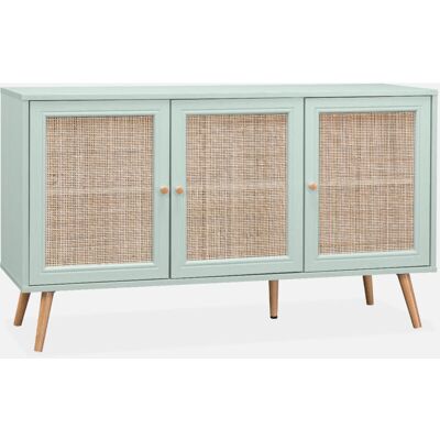 SWEEEK Aparador 3 Puertas De Caña, 120cm SWEEEK Aparador 3 Puertas De Caña, 120cm