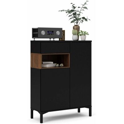 ABITARE Aparador 89 X 119 H Cm Negro Mate Y Nogal - Fidenza ABITARE Aparador 89 X 119 H Cm Negro Mate Y Nogal - Fidenza