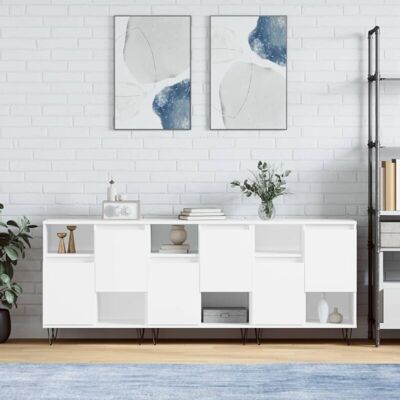 Aparadores 3 Uds Madera Contrachapada Blanco Vidaxl Aparadores 3 Uds Madera Contrachapada Blanco Vidaxl