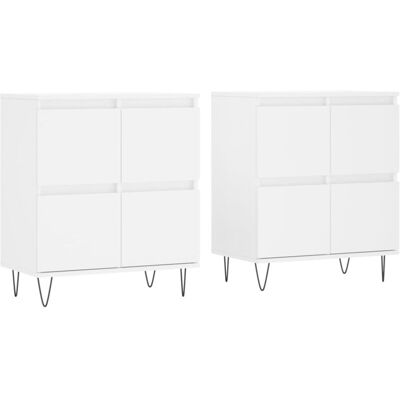 Aparadores 2 Uds Madera Contrachapada Blanco Vidaxl Aparadores 2 Uds Madera Contrachapada Blanco Vidaxl
