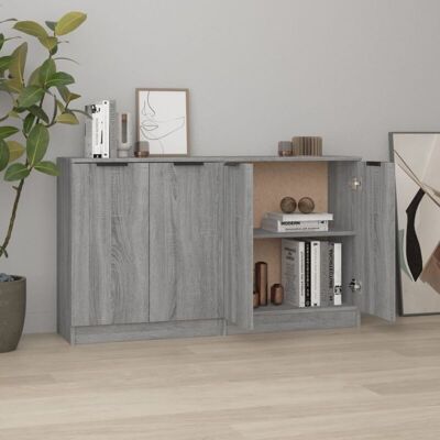 Vidaxl - Aparadores 2 Uds Madera Contrachapada Gris Sonoma 60x30x70 Cm Vidaxl - Aparadores 2 Uds Madera Contrachapada Gris Sonoma 60x30x70 Cm