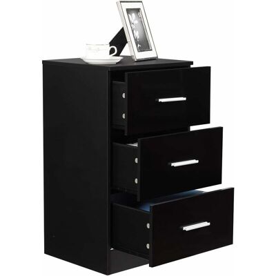 Costway - Mesita De Noche/mesa Auxiliar/archivador Con 3 Cajones/armario De Almacenamiento Gabinete Mueble Para Oficina Hogar Costway - Mesita De Noche/mesa Auxiliar/archivador Con 3 Cajones/armario De Almacenamiento Gabinete Mueble Para Oficina Hogar