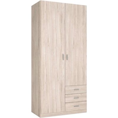 VMO HOME Armario Roma 2 Puertas 3 Cajones Habitación Dormitorio Color Sahara Estilo Moderno Mueble 216x100x53 Cm VMO HOME Armario Roma 2 Puertas 3 Cajones Habitación Dormitorio Color Sahara Estilo Moderno Mueble 216x100x53 Cm