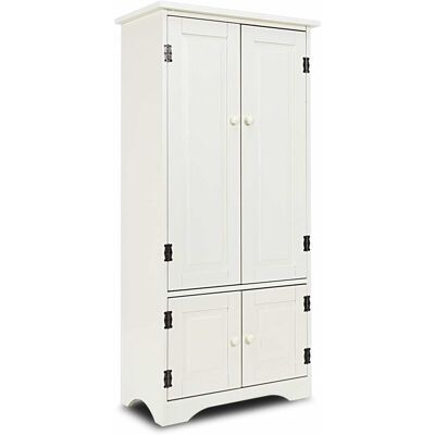 COSTWAY Armario Alto Gabinete Lateral De Madera Aparador Multiusos Para Sala De Estar Baño Cocina 59x32x123cm COSTWAY Armario Alto Gabinete Lateral De Madera Aparador Multiusos Para Sala De Estar Baño Cocina 59x32x123cm