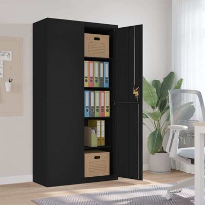 Armario Archivador De Acero Negro 90x40x180 Cm Vidaxl Armario Archivador De Acero Negro 90x40x180 Cm Vidaxl