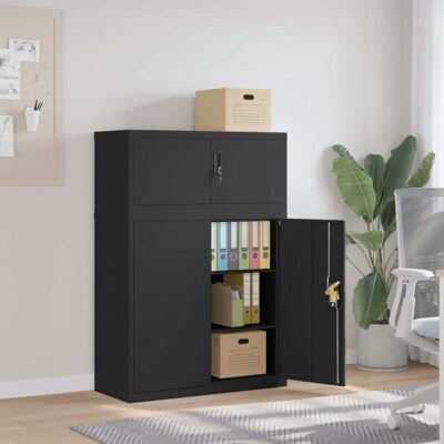 vidaXL Armario archivador de acero 90x40x130 cm con cerradura Oficina vidaXL Armario archivador de acero 90x40x130 cm con cerradura Oficina