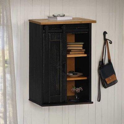 Armario Colgante Halden Con Puerta Corredera 49x22,5x70cm Negro Vidaxl Armario Colgante Halden Con Puerta Corredera 49x22,5x70cm Negro Vidaxl