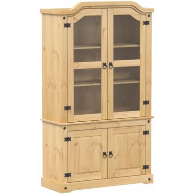 Armario Con Vitrina Corona Madera Maciza Pino 103,5x42x180 Cm Vidaxl Armario Con Vitrina Corona Madera Maciza Pino 103,5x42x180 Cm Vidaxl