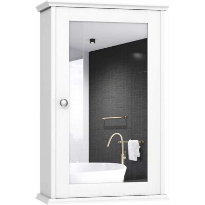 Armario De Baño Mueble Con Espejo De Pared Con Estante Gabinete Multiusos De Almacenamiento Organizador 34x15x53centímetros - Costway Armario De Baño Mueble Con Espejo De Pared Con Estante Gabinete Multiusos De Almacenamiento Organizador 34x15x53centímetros - Costway