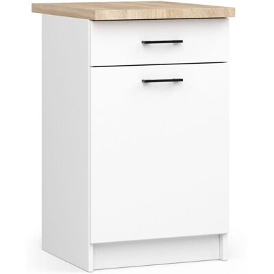 Armario De Cocina Akord S50 Con Encimera Oliwia Blanco 50 Cm 1 Puerta 1 Cajón Frente En Color Blanco 2 Estantes 50x46x85 Cm Armario De Cocina Akord S50 Con Encimera Oliwia Blanco 50 Cm 1 Puerta 1 Cajón Frente En Color Blanco 2 Estantes 50x46x85 Cm