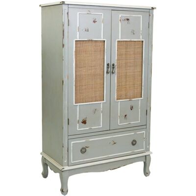 Wanderlust Deco - Armario De Madera Y Rejilla Bambu 80x42x138 Wanderlust Deco - Armario De Madera Y Rejilla Bambu 80x42x138