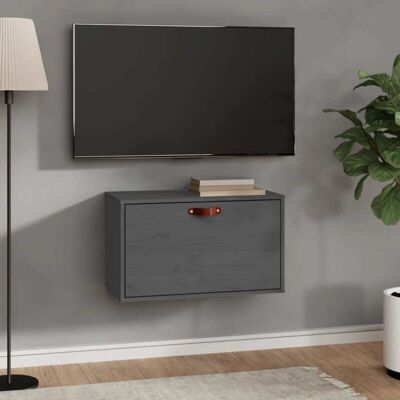 Vidaxl - Armario De Pared De Madera Maciza De Pino Gris 60x30x35 Cm Vidaxl - Armario De Pared De Madera Maciza De Pino Gris 60x30x35 Cm
