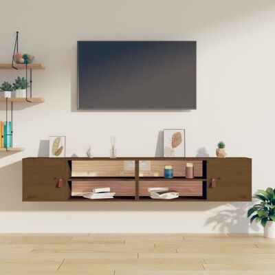 Vidaxl - Armarios De Pared 2 Uds Madera De Pino Marrón Miel 60x30x30 Cm Vidaxl - Armarios De Pared 2 Uds Madera De Pino Marrón Miel 60x30x30 Cm