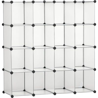 Homcom - Armario Modular De Plástico Cajas De Zapatos Con 16 Cubos Zapatero Organizador Para Entrada Pasillo Dormitorio 125x32x125 Cm Homcom - Armario Modular De Plástico Cajas De Zapatos Con 16 Cubos Zapatero Organizador Para Entrada Pasillo Dormitorio 125x32x125 Cm