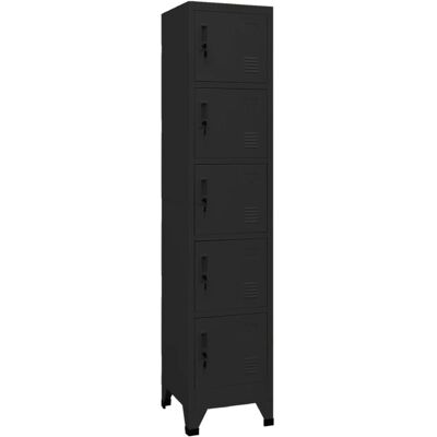 Vidaxl - Taquilla De Acero Negro 38x40x180 Cm Vidaxl - Taquilla De Acero Negro 38x40x180 Cm