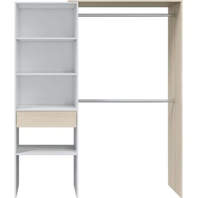 ABITARE Vestidor 158x400x187h Cm Blanco Mate Y Roble – Nettuno ABITARE Vestidor 158x400x187h Cm Blanco Mate Y Roble – Nettuno