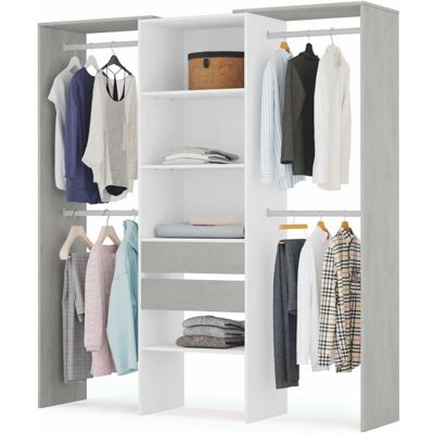 Altri Armario - 179x50x202 - Blanco y Cemento Altri Armario - 179x50x202 - Blanco y Cemento