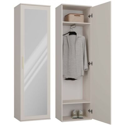 ATARA Modelo - Armario de recibidor con espejo grande - 180x50x35 cm - 2 estantes + espacio para colgar - Mueble moderno ATARA Modelo - Armario de recibidor con espejo grande - 180x50x35 cm - 2 estantes + espacio para colgar - Mueble moderno