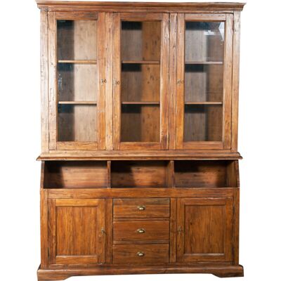 BISCOTTINI Biblioteca De Estilo Country De Madera Maciza De Tilo Acabado Con Efecto Nogal 172x50x226 Cm BISCOTTINI Biblioteca De Estilo Country De Madera Maciza De Tilo Acabado Con Efecto Nogal 172x50x226 Cm