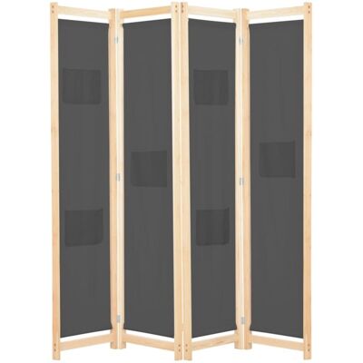 Biombo Divisor De 4 Paneles De Tela Gris 160x170x4 Cm Vidaxl Biombo Divisor De 4 Paneles De Tela Gris 160x170x4 Cm Vidaxl