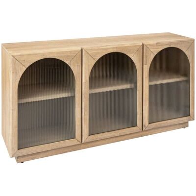 Lousada Acacia Aparador 3 Puertas Cristal 160x80cm Atmosphera Créateur D'Intérieur Lousada Acacia Aparador 3 Puertas Cristal 160x80cm Atmosphera Créateur D'Intérieur