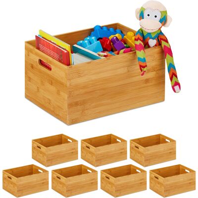 RELAXDAYS 8 Cajas De Almacenaje, Bambú, Estable, Abierta, Almacenamiento, Organizador Sin Tapa, Baño, Cocina, 21x40x30 Cm, Natural RELAXDAYS 8 Cajas De Almacenaje, Bambú, Estable, Abierta, Almacenamiento, Organizador Sin Tapa, Baño, Cocina, 21x40x30 Cm, Natural
