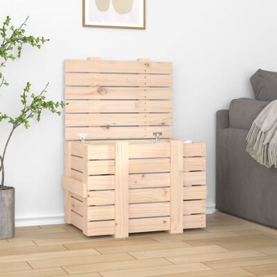 Caja De Almacenaje Madera Maciza De Pino 58x40,5x42 Cm Vidaxl Caja De Almacenaje Madera Maciza De Pino 58x40,5x42 Cm Vidaxl