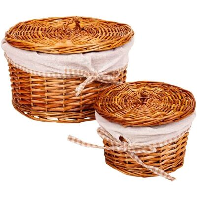 Wanderlust Deco - Set 2 Cajas De Mimbre Marrones Wanderlust Deco - Set 2 Cajas De Mimbre Marrones