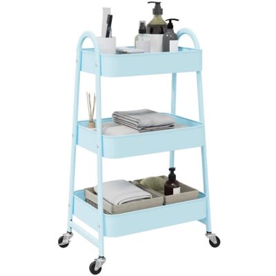 Vidaxl - Carrito De Almacenaje 3 Niveles Acero Azul 42x41,5x77 Cm Vidaxl - Carrito De Almacenaje 3 Niveles Acero Azul 42x41,5x77 Cm