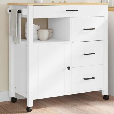 vidaXL Carrito de cocina MONZA Madera maciza de pino - Carrito vidaXL Carrito de cocina MONZA Madera maciza de pino - Carrito